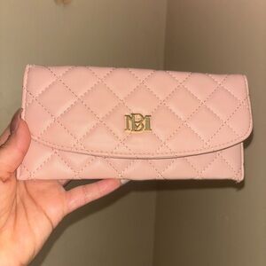 Badgley Mischka Pink Quilted Wallet with Elegant Flap Closure